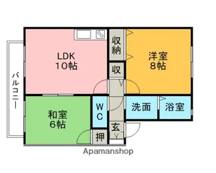 2LDKの間取り画像