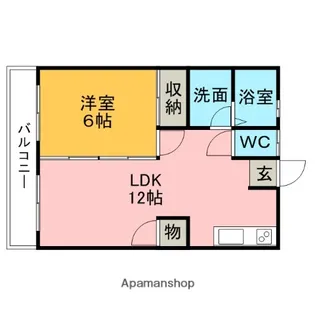 ハピネス三河 B棟【101号室】の間取り