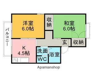 エル加藤Ⅲ【B102号室】の間取り