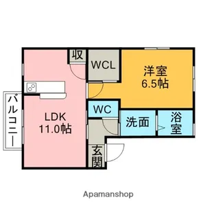 カトル・セゾン A【102号室】の間取り