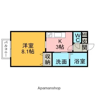 ティーワン半城土【1階】の間取り