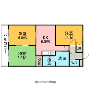 エステートKAMIYA【304号室】の間取り