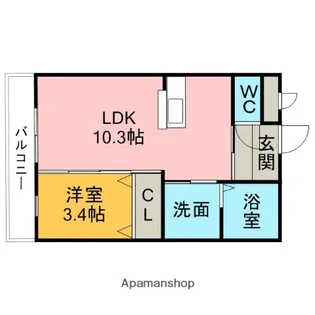 ハウス桐里【1階】の間取り