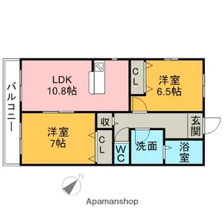 あいなむ18【102号室】の間取り