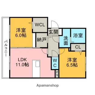 MAISON HEUREUX【202号室】の間取り