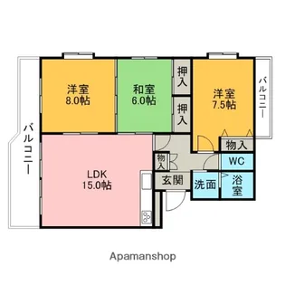 エステートシンメイ【202号室】の間取り