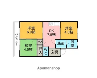 藤ハイツⅡ【102号室】の間取り