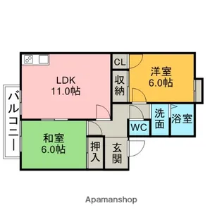 グランドメゾン依佐美 D【D203号室】の間取り