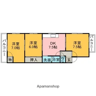 ハイメゾンさん【202号室】の間取り