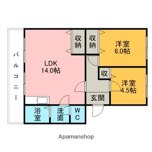 コーポ三立【4-D号室】の間取り