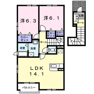 ソーレ(sole)【2階】の間取り