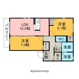 AVENIR VILLE【201号室】の間取り