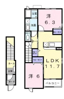 ヴィラK&K Ⅰ【2階】の間取り
