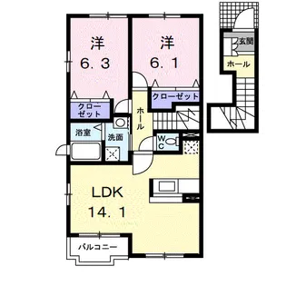 フローラガーデンA【2階】の間取り