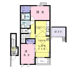 SWEET SUGAR Ⅱ【2階】の間取り