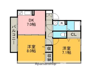 カーサタカラA棟【1階】の間取り