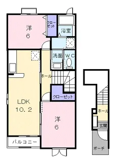 サンパティーク B【2階】の間取り