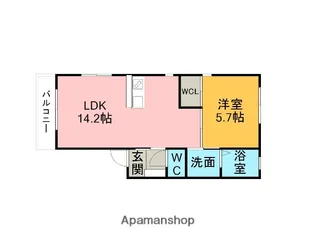 カーサ フェリーチェ【202号室】の間取り