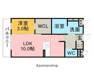 LA VITA【303号室】の間取り