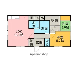 コーポサウスB棟【203号室】の間取り