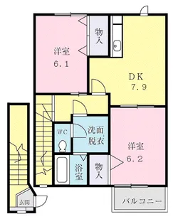 シャトー ハピネス【2階】の間取り