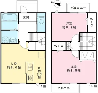 エルメゾン今岡【102号室号室】の間取り