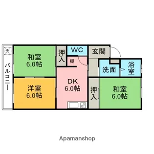 雁ヶ音マンション【307号室】の間取り