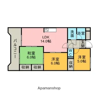 ソシア十三塚【103号室】の間取り