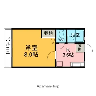 シティハイムホソカワ【A101号室】の間取り