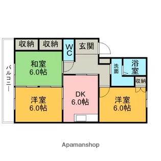スカイビレッジ六番館【3階】の間取り