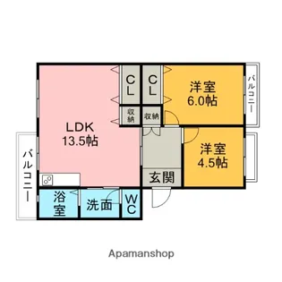 パストラル板倉B【1階】の間取り
