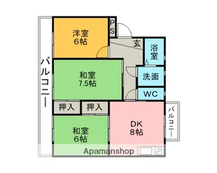 ボナールYATA【402号室】の間取り