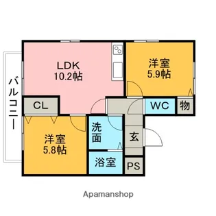 ファミーユ住吉【201号室】の間取り