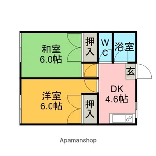 シャトレ住吉【1階】の間取り