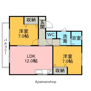 トルテュシャトーC【2階】の間取り