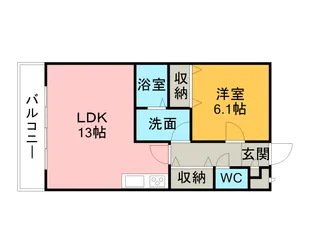 アンプルール リーブル 悠Ⅱ【2階】の間取り
