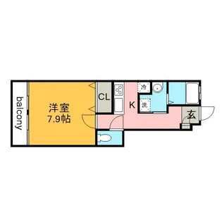 アンプルール リーブル クレッシェンド【1階】の間取り
