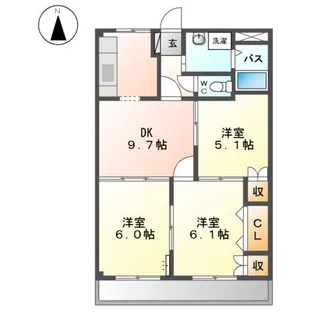 サンハイム田戸【1階】の間取り