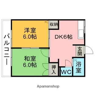 ウイング塩田 B棟【201号室】の間取り