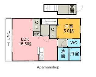 GLUCK DEMEURE【201号室】の間取り