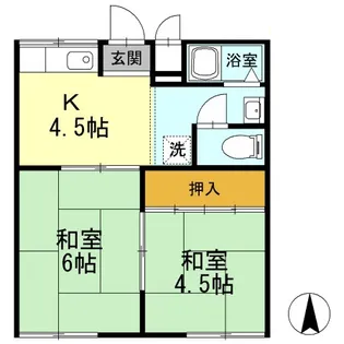 レスト北新川 A棟【1階】の間取り