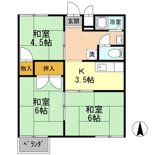 レスト北新川 B棟【2階】の間取り