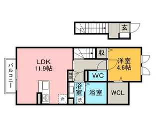 ラ・クレール【2階】の間取り