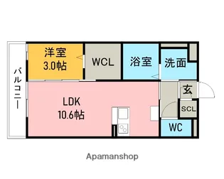 プレジール・コート【102号室】の間取り