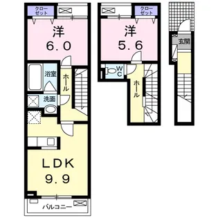 ラ・カーサ ラルーチェ高浜【2階】の間取り