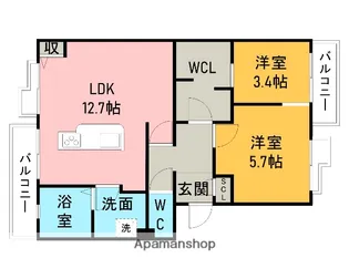 エントピア高須【4階】の間取り