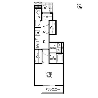 クレール 咲【1階】の間取り