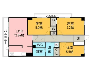 パークホームズ刈谷サザンゲートウエスト【11階】の間取り