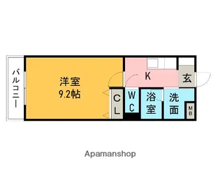 WISH庄川【102号室】の間取り