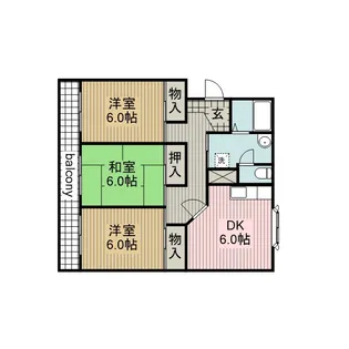 衣浦マンションC棟【3階】の間取り